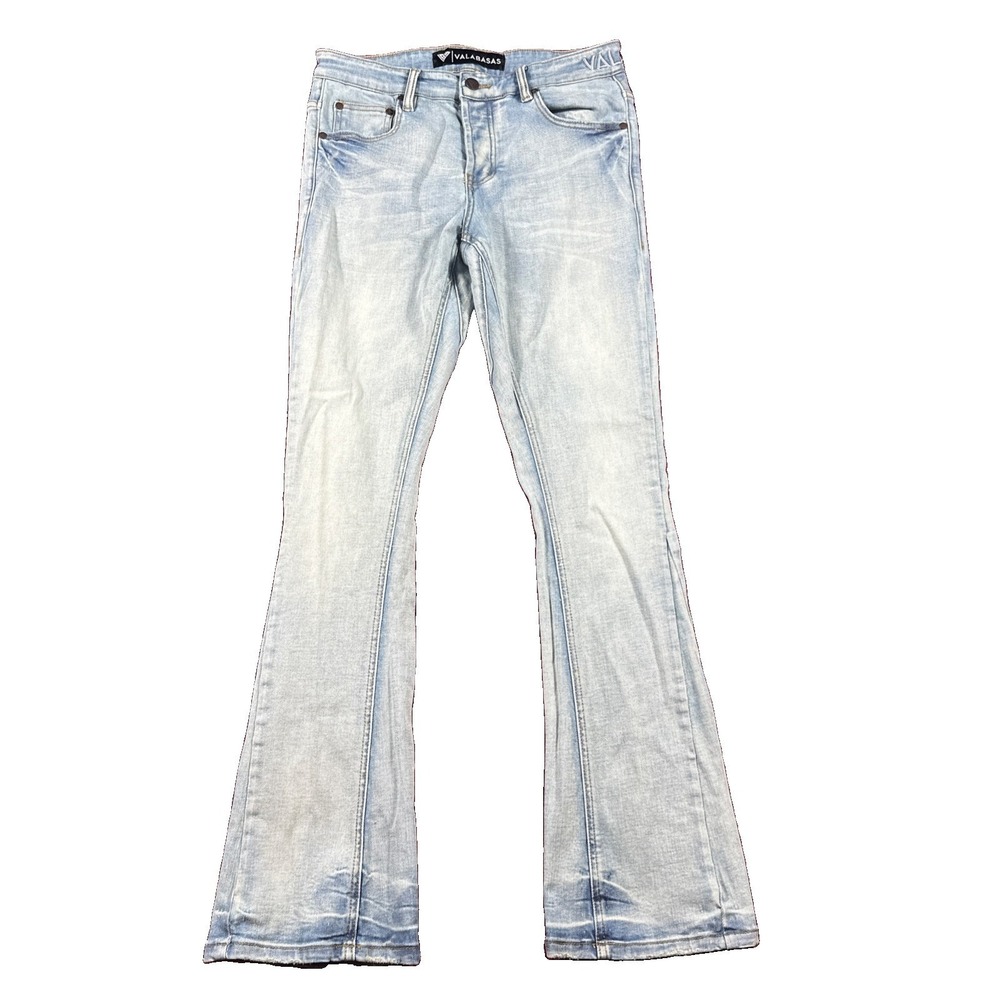 valabasas jeans 30 Skinny/slim Fit Blue Faded Jeans 30x33 Flare Legs Stretch
